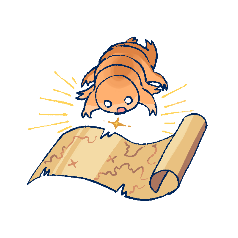 大きな地図を広げるクマムシ