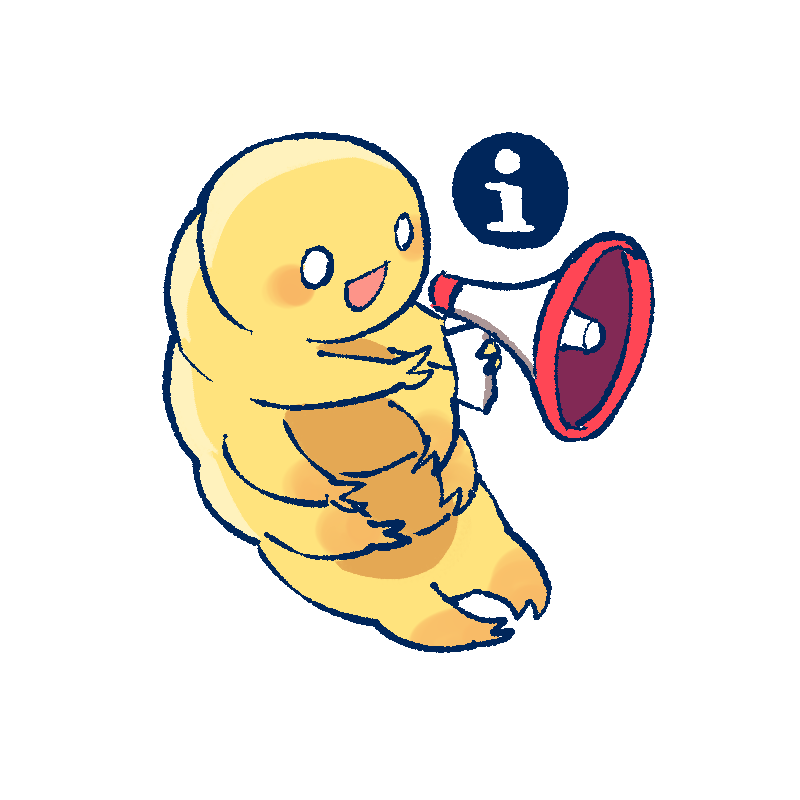 メガホンでお知らせするクマムシ