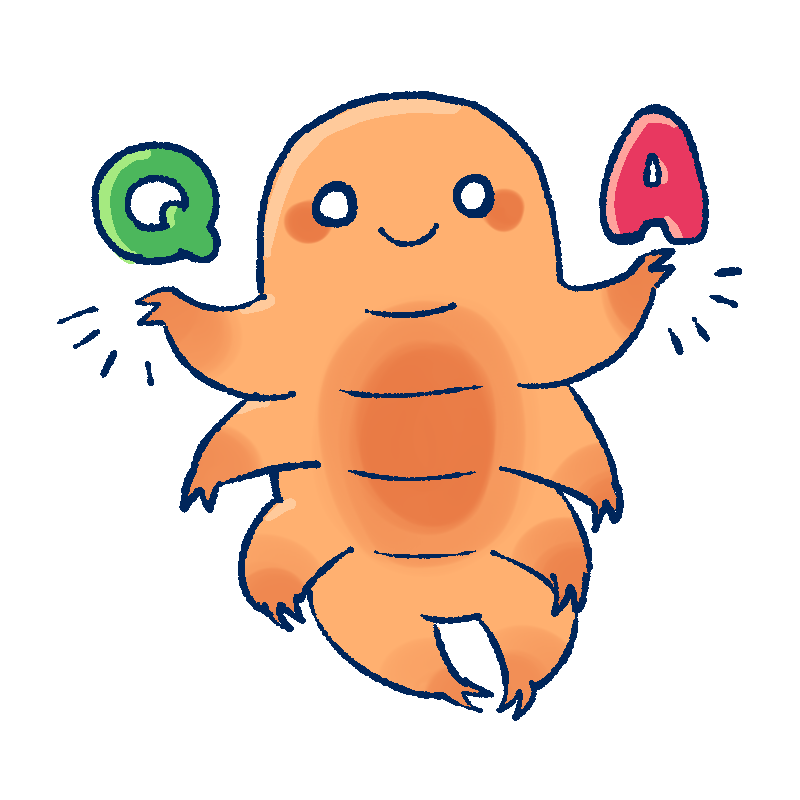 QとAを持つクマムシのイラスト